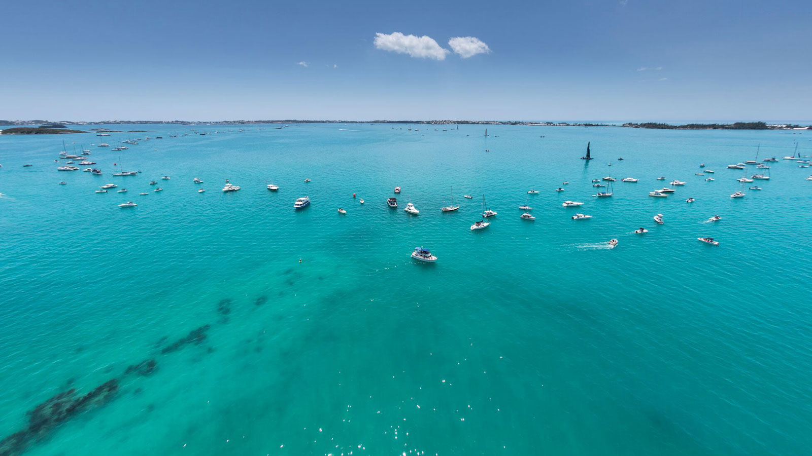 Aerial view of boats in Bermuda